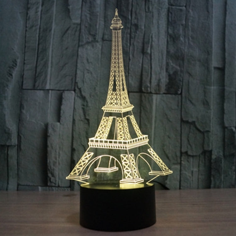 Lampada da scrivania con lampada stereo visiva creativa a 7 colori, luce notturna, Eiffel Tower Style
