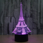Lampada da scrivania con lampada stereo visiva creativa a 7 colori, luce notturna, Eiffel Tower Style