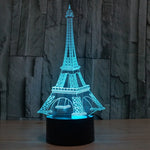 Lampada da scrivania con lampada stereo visiva creativa a 7 colori, luce notturna, Eiffel Tower Style
