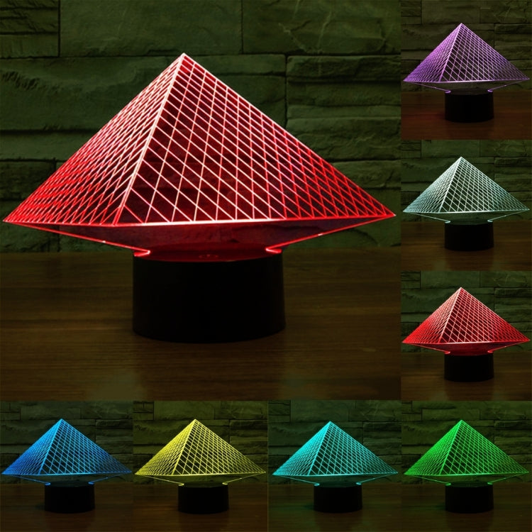 Lampada da scrivania con lampada stereo visiva creativa a 7 colori, luce notturna, Pyramid Style