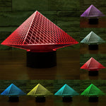 Lampada da scrivania con lampada stereo visiva creativa a 7 colori, luce notturna, Pyramid Style