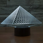 Lampada da scrivania con lampada stereo visiva creativa a 7 colori, luce notturna, Pyramid Style