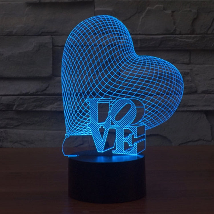 Lampada da scrivania con lampada stereo visiva creativa a 7 colori, luce notturna, Heart and LOVE Style