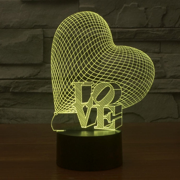 Lampada da scrivania con lampada stereo visiva creativa a 7 colori, luce notturna, Heart and LOVE Style