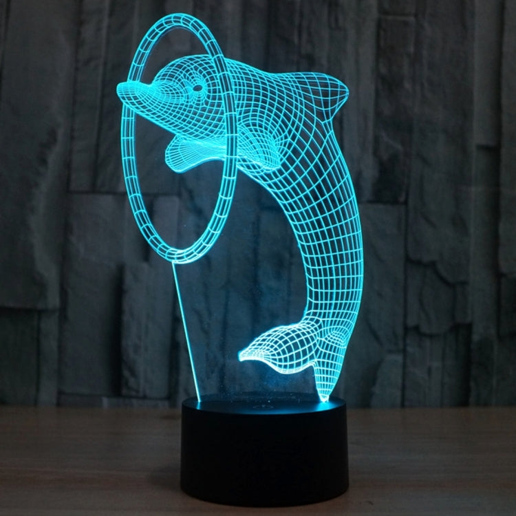 Lampada da scrivania con lampada stereo visiva creativa a 7 colori, luce notturna, Dolphin Style