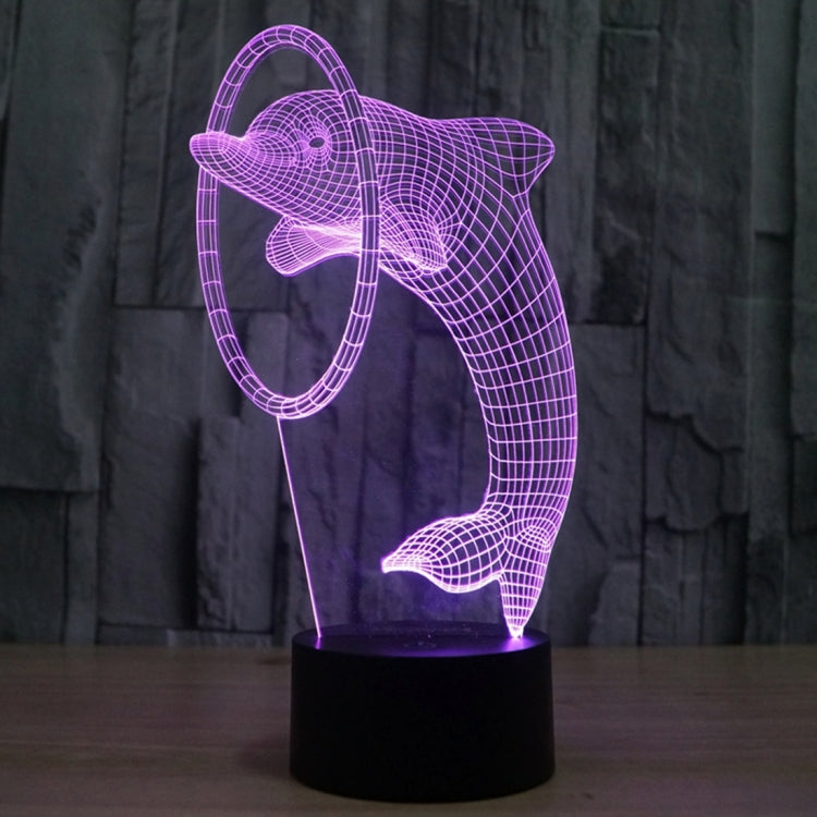 Lampada da scrivania con lampada stereo visiva creativa a 7 colori, luce notturna, Dolphin Style