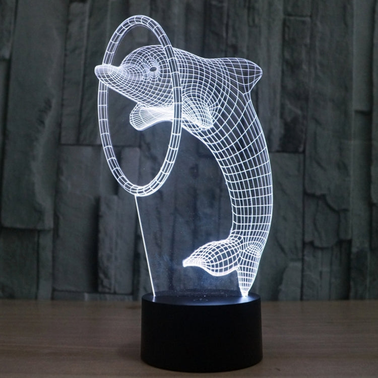 Lampada da scrivania con lampada stereo visiva creativa a 7 colori, luce notturna, Dolphin Style