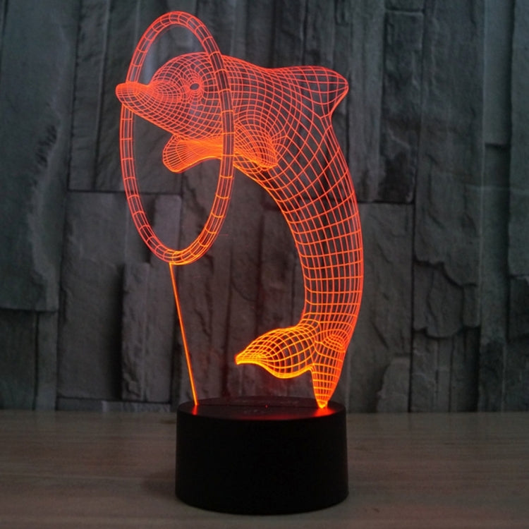 Lampada da scrivania con lampada stereo visiva creativa a 7 colori, luce notturna, Dolphin Style