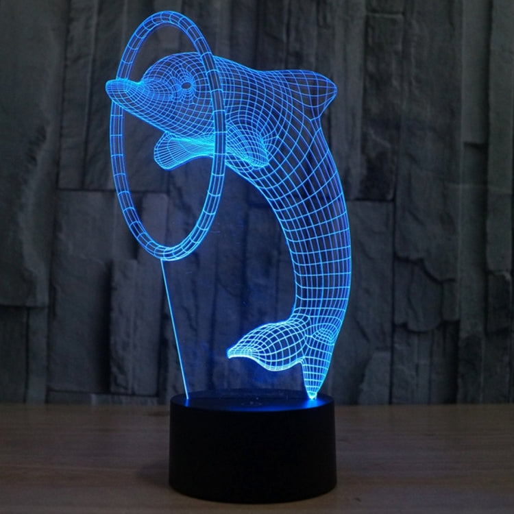 Lampada da scrivania con lampada stereo visiva creativa a 7 colori, luce notturna, Dolphin Style