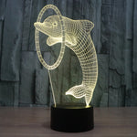 Lampada da scrivania con lampada stereo visiva creativa a 7 colori, luce notturna, Dolphin Style
