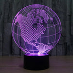 Lampada da scrivania con lampada stereo visiva creativa a 7 colori, luce notturna, America Globe Style