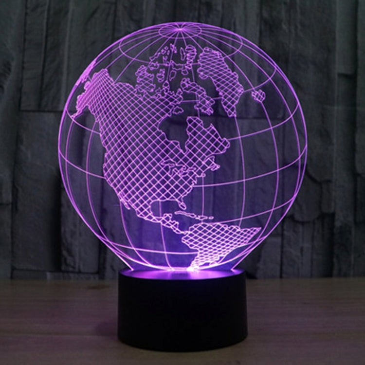 Lampada da scrivania con lampada stereo visiva creativa a 7 colori, luce notturna, America Globe Style