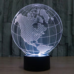 Lampada da scrivania con lampada stereo visiva creativa a 7 colori, luce notturna, America Globe Style