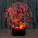 Lampada da scrivania con lampada stereo visiva creativa a 7 colori, luce notturna, America Globe Style