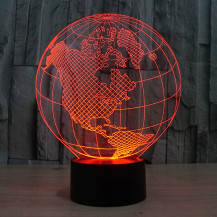 Lampada da scrivania con lampada stereo visiva creativa a 7 colori, luce notturna, America Globe Style