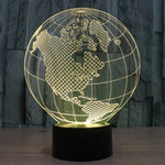 Lampada da scrivania con lampada stereo visiva creativa a 7 colori, luce notturna, America Globe Style