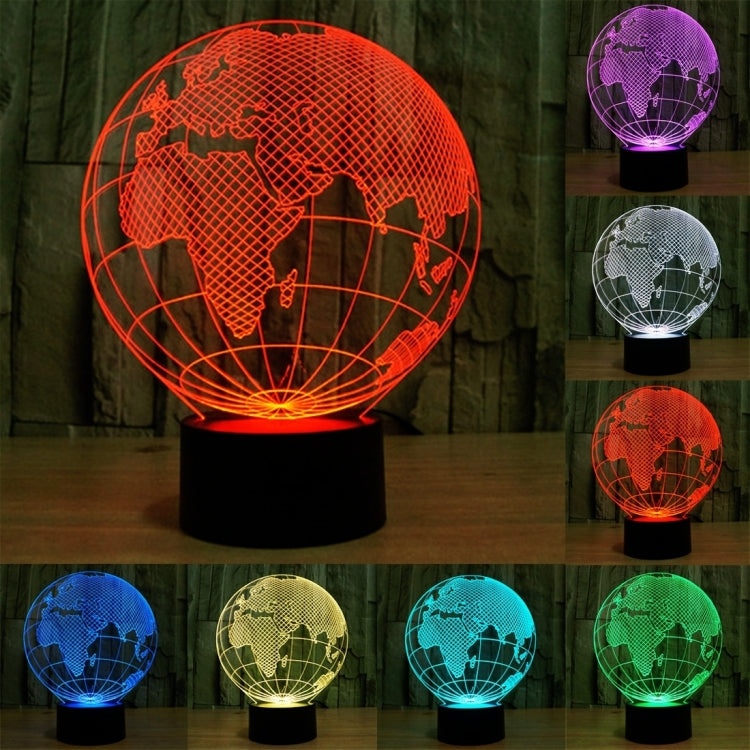 Lampada da scrivania con lampada stereo visiva creativa a 7 colori, luce notturna, European Globe Style
