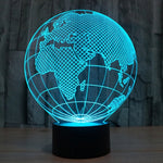 Lampada da scrivania con lampada stereo visiva creativa a 7 colori, luce notturna, European Globe Style