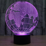 Lampada da scrivania con lampada stereo visiva creativa a 7 colori, luce notturna, European Globe Style
