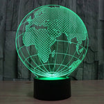 Lampada da scrivania con lampada stereo visiva creativa a 7 colori, luce notturna, European Globe Style