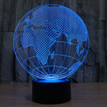 Lampada da scrivania con lampada stereo visiva creativa a 7 colori, luce notturna, European Globe Style