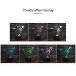 Luce notturna decorativa a LED 3D creativa con base nera per pattinaggio su ghiaccio, alimentata tramite USB e batteria, Powered by USB and Battery