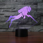 Luce notturna decorativa a LED 3D creativa con base nera per immersione, alimentata tramite USB e batteria, Powered by USB and Battery