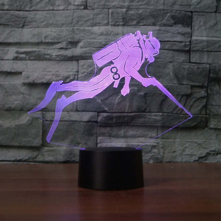 Luce notturna decorativa a LED 3D creativa con base nera per immersione, alimentata tramite USB e batteria, Powered by USB and Battery