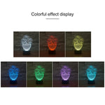 Luce notturna LED 3D colorata con base nera rosa USB