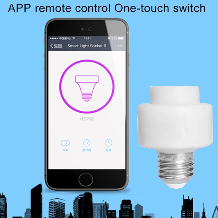 Base per lampada adattatore per lampadina intelligente WiFi con telecomando E27 Max 200 W, funziona con Alexa Echo e Google Home, CA 100-250 V, APP Control