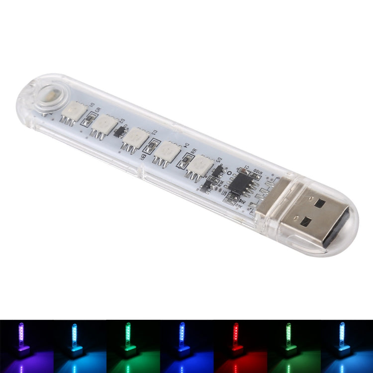 Piccola luce notturna portatile a LED USB colorata da 5 V a 5 LED con interruttore