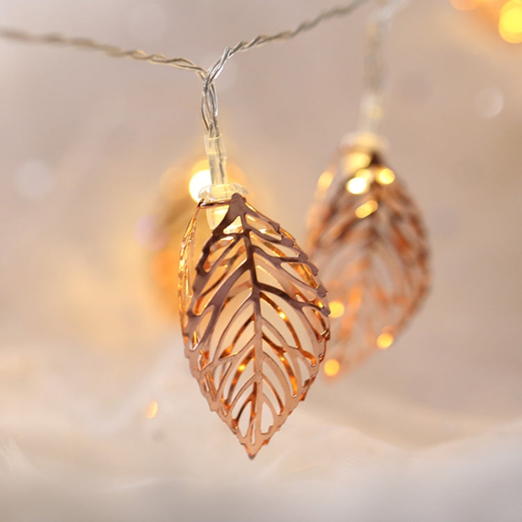 Lampada decorativa fata calda a 20 LED in stile adolescente per Natale, matrimonio, camera da letto, Rose Gold Leaf
