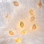Lampada decorativa fata calda a 20 LED in stile adolescente per Natale, matrimonio, camera da letto, Rose Gold Leaf
