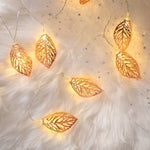 Lampada decorativa fata calda a 20 LED in stile adolescente per Natale, matrimonio, camera da letto, Rose Gold Leaf