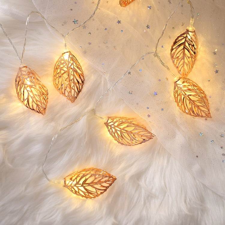 Lampada decorativa fata calda a 20 LED in stile adolescente per Natale, matrimonio, camera da letto, Rose Gold Leaf