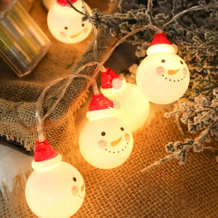 Lampada decorativa fata calda alimentata da 10 LED, 2 batterie AA, per Natale, feste, camera da letto, 1.5m Snowman Colorful Light, 1.5m Snowman Warm White