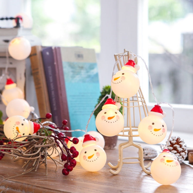 Lampada decorativa fata calda alimentata da 10 LED, 2 batterie AA, per Natale, feste, camera da letto, 1.5m Snowman Colorful Light, 1.5m Snowman Warm White