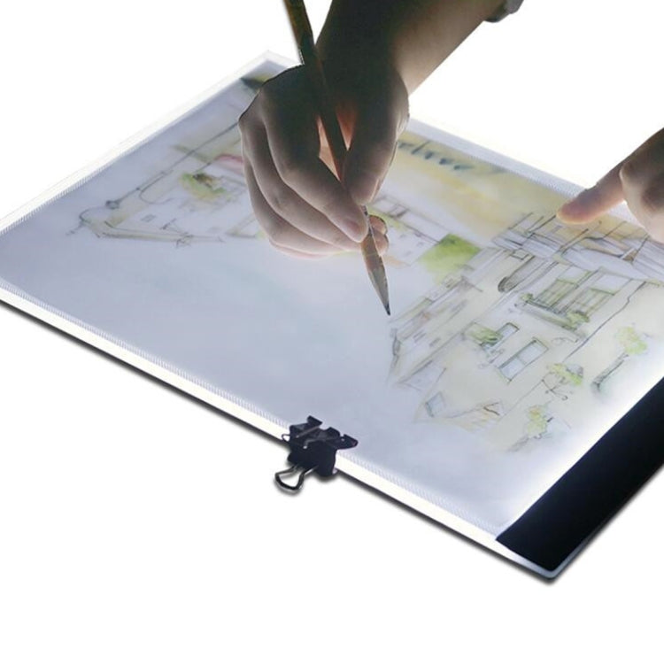 Ultra-sottile formato A4 USB portatile LED Artcraft Tracing Light Box Lavagna per copia Controllo della luminosità per artisti Disegno Schizzi Animazione e visualizzazione a raggi X, Brightness Control No Charger