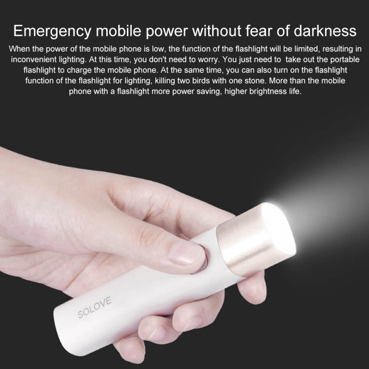 Torcia LED originale Xiaomi Youpin SOLOVE 3000mAh Illuminazione portatile multifunzione USB, SOLOVE