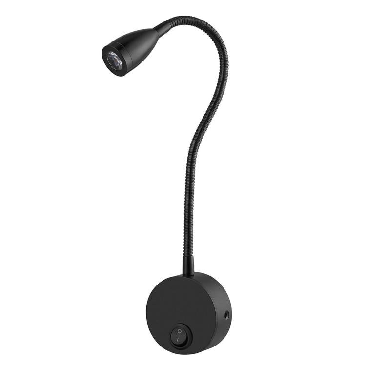 Lampada da parete per montaggio a parete da 160 LM 3000-3200K, certificazione CE / FCC, lunghezza collo d'oca: 30 cm, spina USA/UE, consegna predefinita spina USA, CL-06b Black Shell