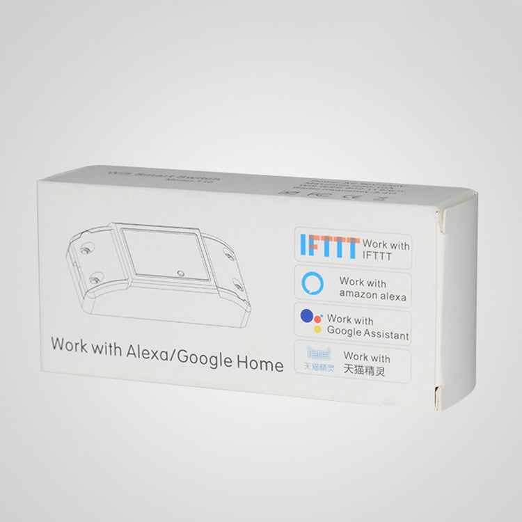 10A Single Channel WiFi Smart Switch Wireless Remote Control Module Works with Alexa and Google Home, AC 90-250V