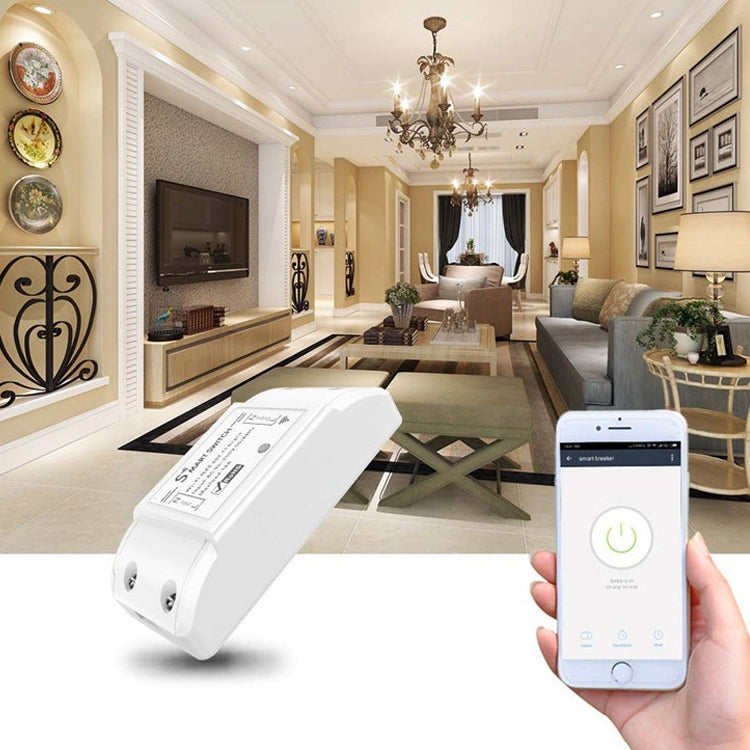 10A Single Channel WiFi Smart Switch Wireless Remote Control Module Works with Alexa and Google Home, AC 90-250V