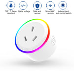 10A RGB Scene Light WiFi Remote Control Smart Socket Works with Alexa, Google Home and IFTTT, AC 100-240V, AU Plug, XS-A17