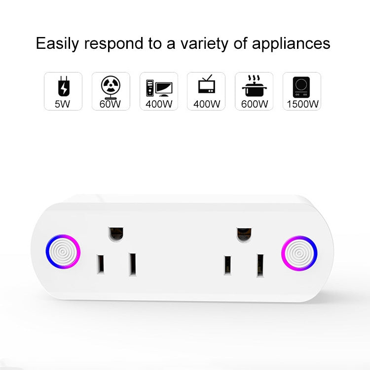 15A WiFi Remote Control Smart Socket, Works with Alexa, Google Home and IFTTT, AC 100-240V, US Plug, XS-A23