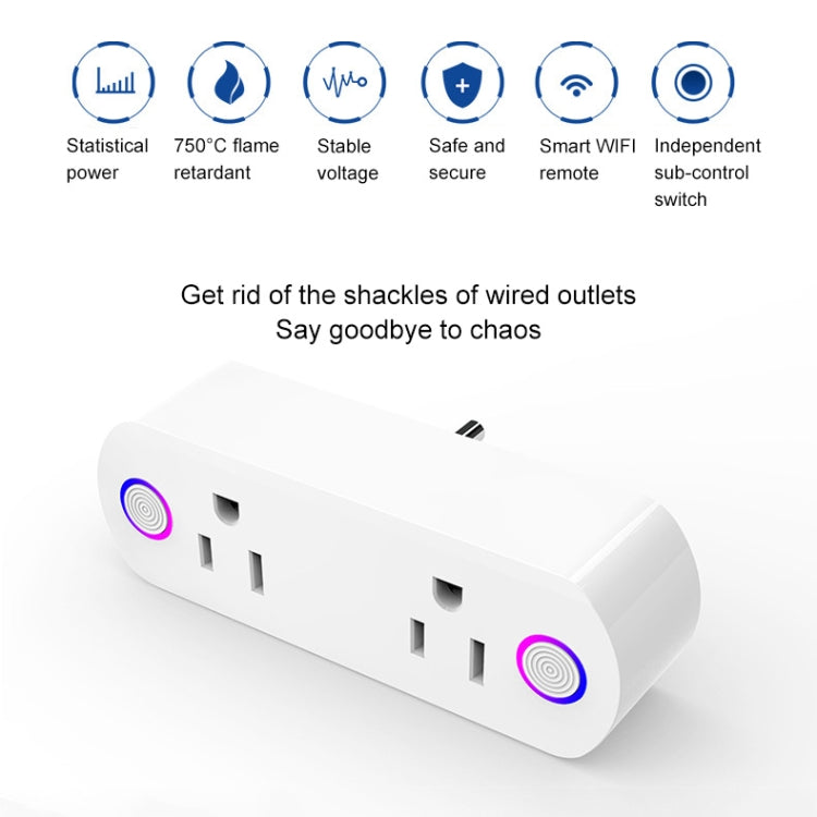 15A WiFi Remote Control Smart Socket, Works with Alexa, Google Home and IFTTT, AC 100-240V, US Plug, XS-A23