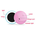 OneFire 1W 10 LED Lampada da scrivania LED multifunzione ricaricabile a forma di ciambella per specchio per trucco Luce notturna, DC 5V, 1W Pink, 1W Blue