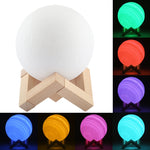 Luce notturna a LED a risparmio energetico con ricarica USB a 7 colori con base di supporto in legno, Patted 7-Color(10cm)
