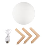 Luce notturna a LED a risparmio energetico con ricarica USB a 2 colori con base di supporto in legno, Touch Control 2-Color(15cm)