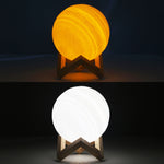 Luce notturna a LED a risparmio energetico con ricarica USB a 2 colori con base di supporto in legno, Touch Control 2-Color(15cm)
