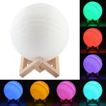 Luce notturna a LED a risparmio energetico con ricarica USB a 7 colori con base di supporto in legno, Patted 7-Color(18cm)